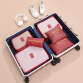 Kuber Industries Pack of 6 Travel Luggage Bag | Toiletry Bag for Jewellery-Watches-Bracelets | Multi-Purpose Storage Bag with Handle | Travel Utility Storage Pouches | LYN16-MRO | Maroon